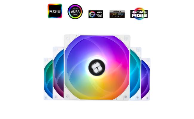 Thermalright TL-C12CW-S X5 (White / 3PIN ARGB) Balance Performance 120mm PWM Cooling Fan Kit 5in1 / S-FDB Bearing.