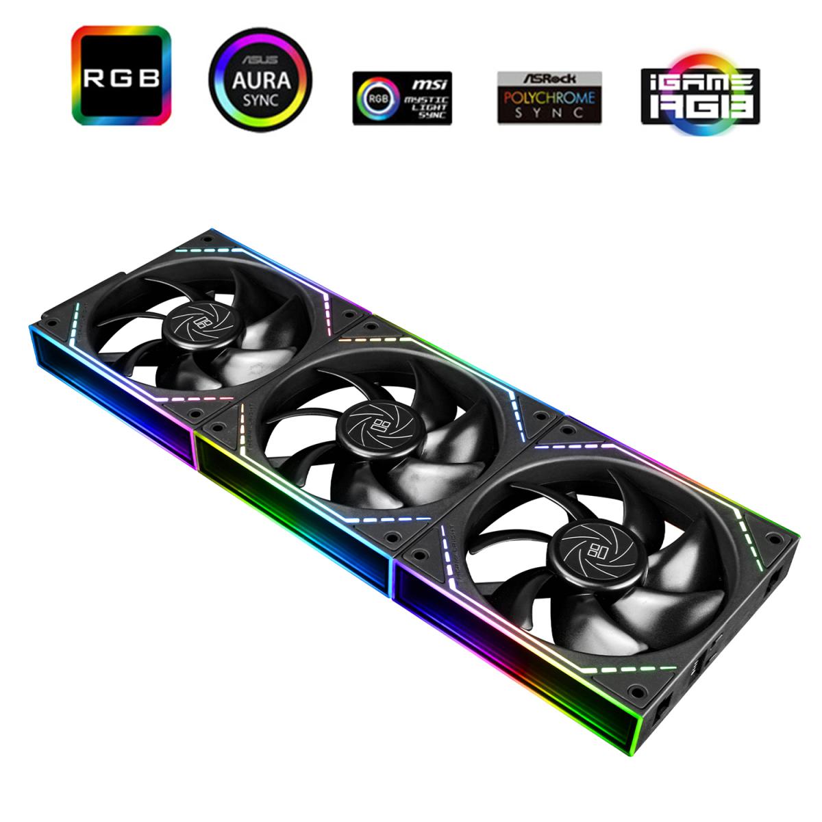 Thermalright TL-M12Q X3 (Black / LED) Balance Performance, Cooling Fan Kit 3in1 / S-FDB Bearing.