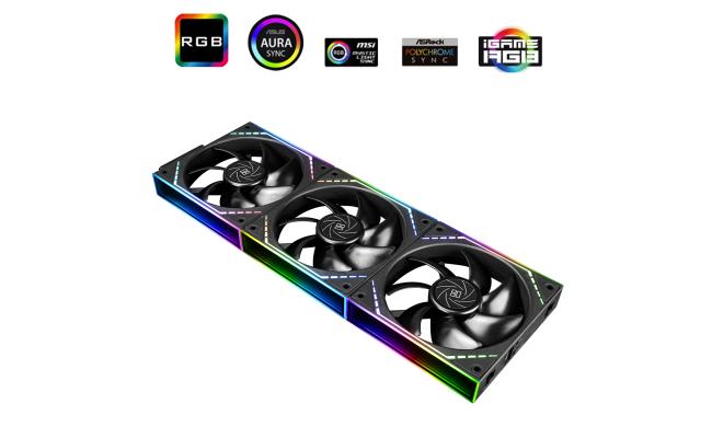 Thermalright TL-M12Q X3  (Black / LED) Balance Performance, Cooling Fan Kit 3in1 / S-FDB Bearing.