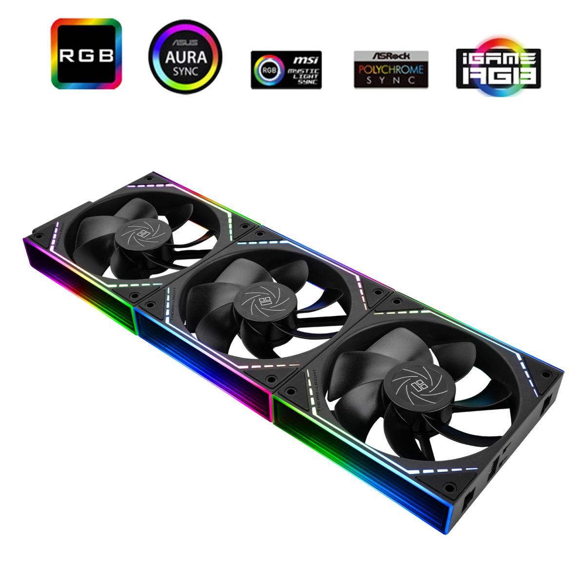Thermalright TL-M12QR X3 (Black / LED) Balance Performance, Cooling Fan Kit 3in1 / S-FDB Bearing.