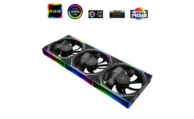 Thermalright TL-M12QR X3 (Black / LED) Balance Performance, Cooling Fan Kit 3in1 / S-FDB Bearing.