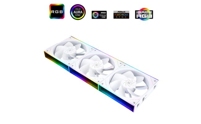 Thermalright TL-M12QRW X3 (White / LED) Balance Performance, Cooling Fan Kit 3in1 / S-FDB Bearing.