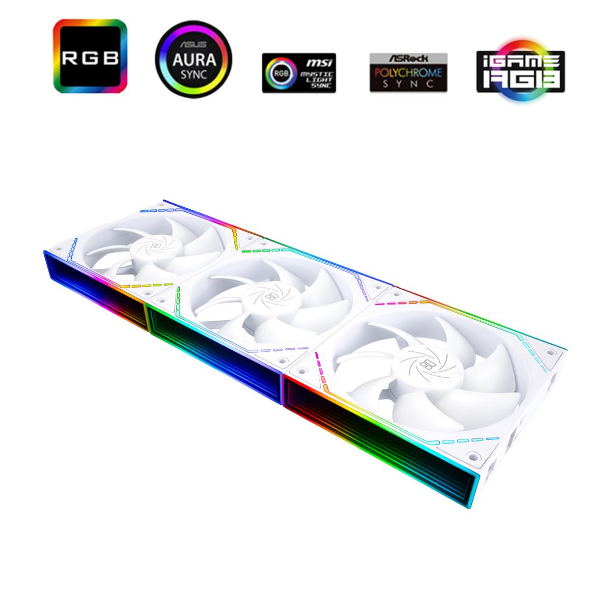Thermalright TL-M12QW X3 (White/ LED) Balance Performance, Cooling Fan Kit 3in1 / S-FDB Bearing.