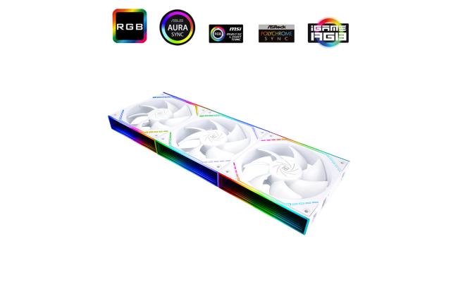 Thermalright TL-M12QW X3  (White/ LED) Balance Performance, Cooling Fan Kit 3in1 / S-FDB Bearing.