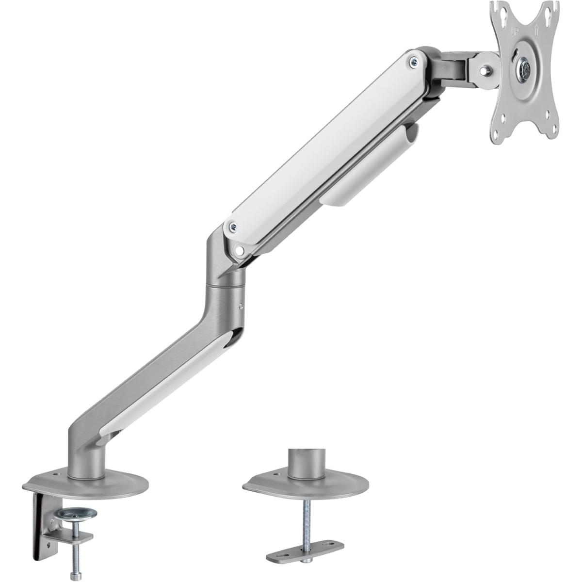 Twisted Minds Single Monitor Economical Spring-assisted Mechanism Monitor Arm, Cable Mangement, 17"- 32", 2-9kg, VESA Compatible (75x75 & 100x100) (White)