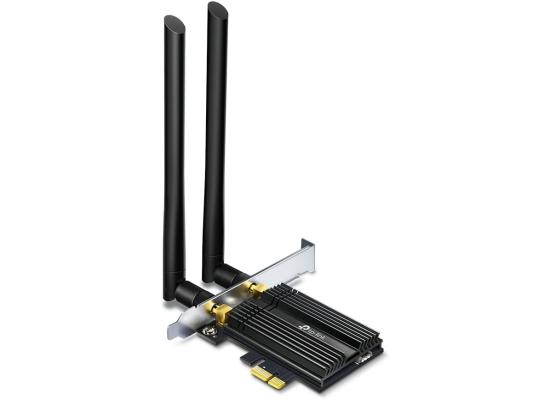 AX3000 Wi-Fi 6 Bluetooth 5.0 PCIe Adapter, AX3000 Wi-Fi 6 Speeds, Gold plating and a customized heat sink improve connection stability and efficiency ensuring ultimate performance.