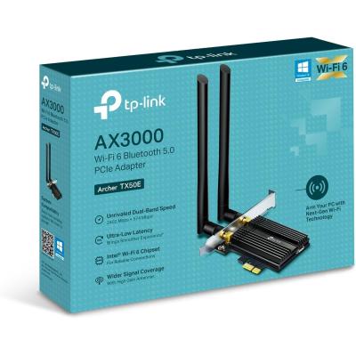 AX3000 Wi-Fi 6 Bluetooth 5.0 PCIe Adapter, AX3000 Wi-Fi 6 Speeds, Gold plating and a customized heat sink improve connection stability and efficiency ensuring ultimate performance.