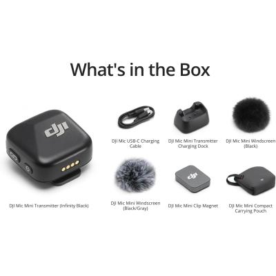 DJI Mic Mini Transmitter (Infinity Black), Ultralight, Wireless Lavalier Microphone for DJI Action 5 Pro/Osmo Pocket 3, Noise Cancelling, Wireless Microphone for Camera/iPhone/Android, Vlog, Streaming