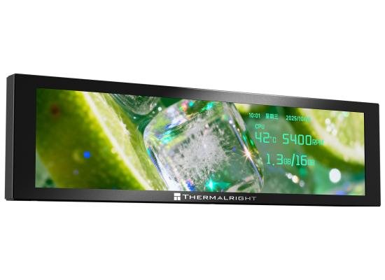 Thermalright Trofeo Vision 9.16 IPS LCD BLACK (1920 X 480), USB Type-C, (251 mm × 68 mm × 17 mm) Thermalright TRCC Control Center Software For (monitor temps, stats, custom graphics, GIFs, wallpapers)