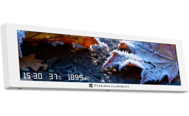 Thermalright Trofeo Vision 9.16 IPS LCD WHITE (1920 X 480), USB Type-C, (251 mm × 68 mm × 17 mm) Thermalright TRCC Control Center Software For (monitor temps, stats, custom graphics, GIFs, wallpapers)