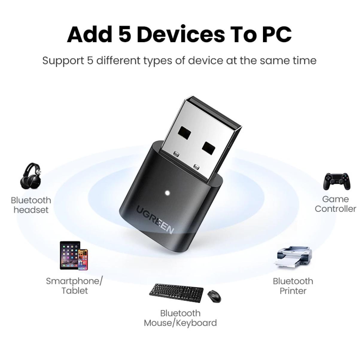Ugreen cm390 usb bluetooth 5 0 adapter up to 20m transmission