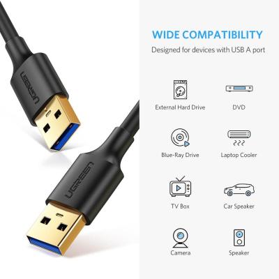 UGREEN US128 USB 3.0 Male to Male Cable, Speed up to 5Gbps,Support 2A Current -(2M)