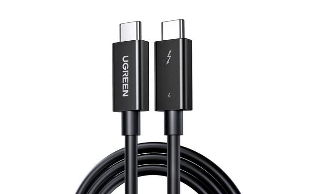 Ugreen cable cable USB C (male) - USB C (male) Thunderbolt 4 100W / 8K 60Hz / 40Gb/s 0.8m black (US501)