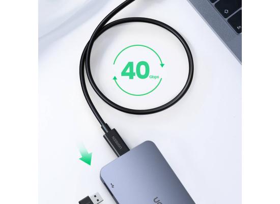 Ugreen cable cable USB C (male) - USB C (male) Thunderbolt 4 100W / 8K 60Hz / 40Gb/s 0.8m black (US501)