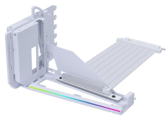 LIAN LI 4 Slots Vertical GPU Kit (VG4v4), 200mm Riser Long & 4 Expansion Slots, (White).