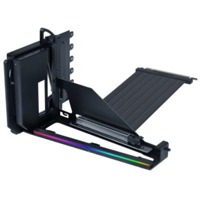 LIAN LI 4 Slots Vertical GPU Kit (VG4v4), 200mm Riser Long & 4 Expansion Slots, (Black).