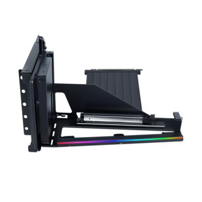 LIAN LI 4 Slots Vertical GPU Kit (VG4v4), 200mm Riser Long & 4 Expansion Slots, (Black).