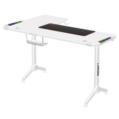 Twisted Minds WARRIOR L Shaped Gaming Desk RGB (Right) WHITE, P2 Carbon Fiber, Cable Management Features, Up To 80kg, RGB Lighting (160CM*100CM*75CM)