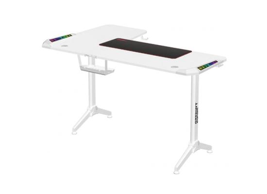Twisted Minds WARRIOR L Shaped Gaming Desk RGB (Right) WHITE, P2 Carbon Fiber, Cable Management Features, Up To 80kg, RGB Lighting (160CM*100CM*75CM)