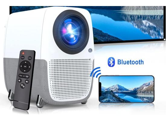 WayGoal HD 1080p Native (1920 x 1080) Wireless Portable Projector w/ WiFI Mirror Function, Electric Focus Mode, Bluetooth 6W Speakers, Up To 250 inch, Up to 50,000 Hours Lamp Life, Multi Formats Support