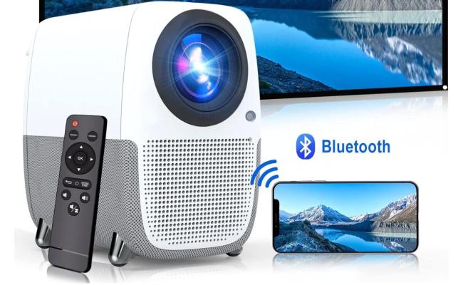 WayGoal HD 1080p Native (1920 x 1080) Wireless Portable Projector w/ WiFI Mirror Function, Electric Focus Mode, Bluetooth 6W Speakers, Up To 250 inch, Up to 50,000 Hours Lamp Life, Multi Formats Support