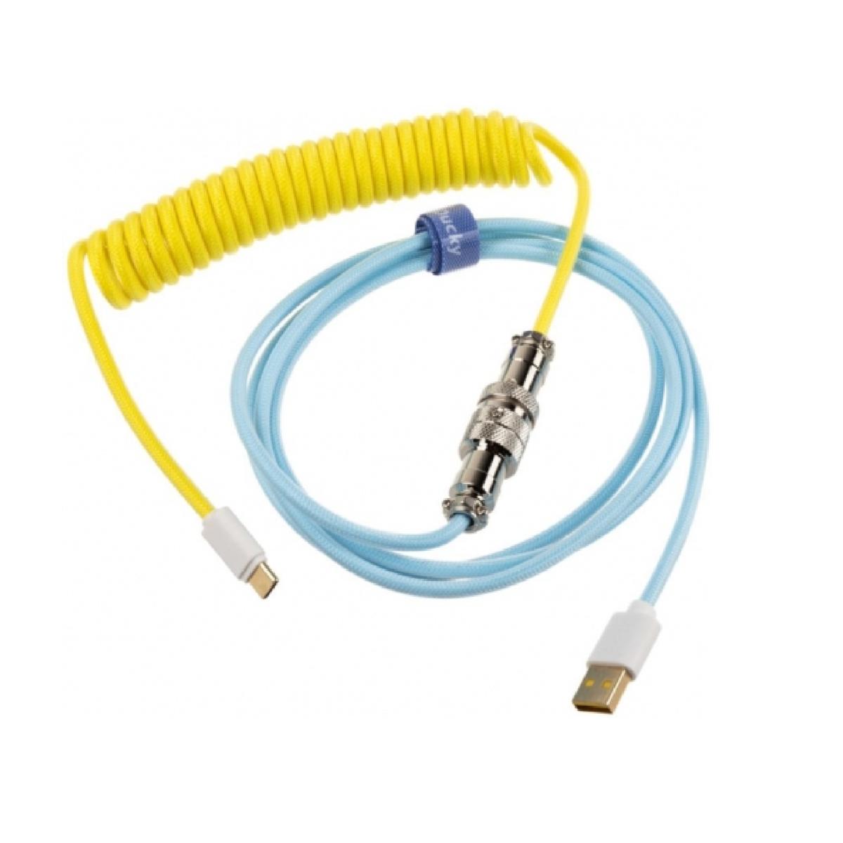 Ducky Horizon Premicord Custom KeyBoard USB Cable w/ Coil - Cotton Candy Edition