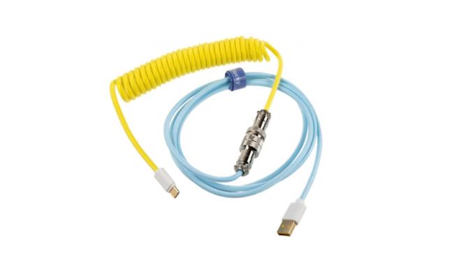Ducky Horizon Premicord Custom KeyBoard USB Cable w/ Coil - Cotton Candy Edition