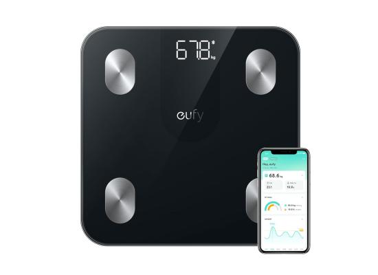 Eufy Smart Scale A1 with Bluetooth, Body Fat Scale, Wireless Digital, 12 Measurements, Weight/Body Fat/BMI, Fitness Body Composition Analysis, Black.