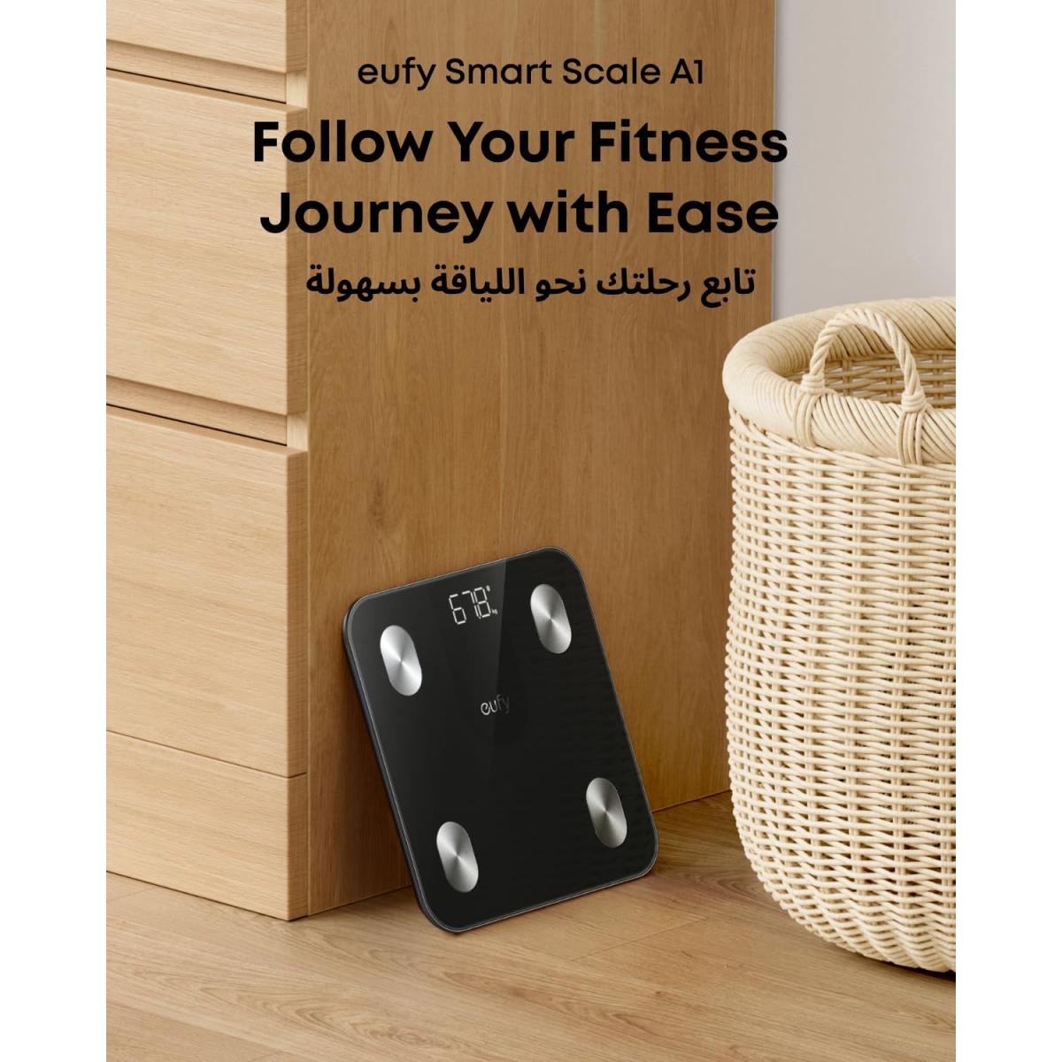 Eufy Smart Scale A1 with Bluetooth, Body Fat Scale, Wireless Digital, 12 Measurements, Weight/Body Fat/BMI, Fitness Body Composition Analysis, Black. Eufy Smart Scale A1 with Bluetooth, Body Fat Scale, Wireless Digital, 12 Measurements, Weight/Body Fat/BMI, Fitness Body Composition Analysis, Black.