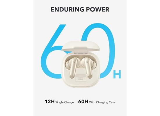 Soundcore P40i by Anker ,White, Noise Cancelling Wireless Earbuds, Adaptive Noise Cancelling to Environments, Heavy Bass, 60H Playtime, 2-in-1 Case and Phone Stand, IPX5, Wireless Charging, Bluetooth 5.3