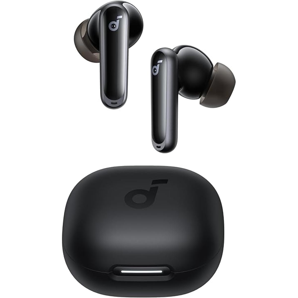Soundcore P40i by Anker,Black, Noise Cancelling Wireless Earbuds, Adaptive Noise Cancelling to Environments, Heavy Bass, 60H Playtime, 2-in-1 Case and Phone Stand, IPX5, Wireless Charging, Bluetooth 5.3
