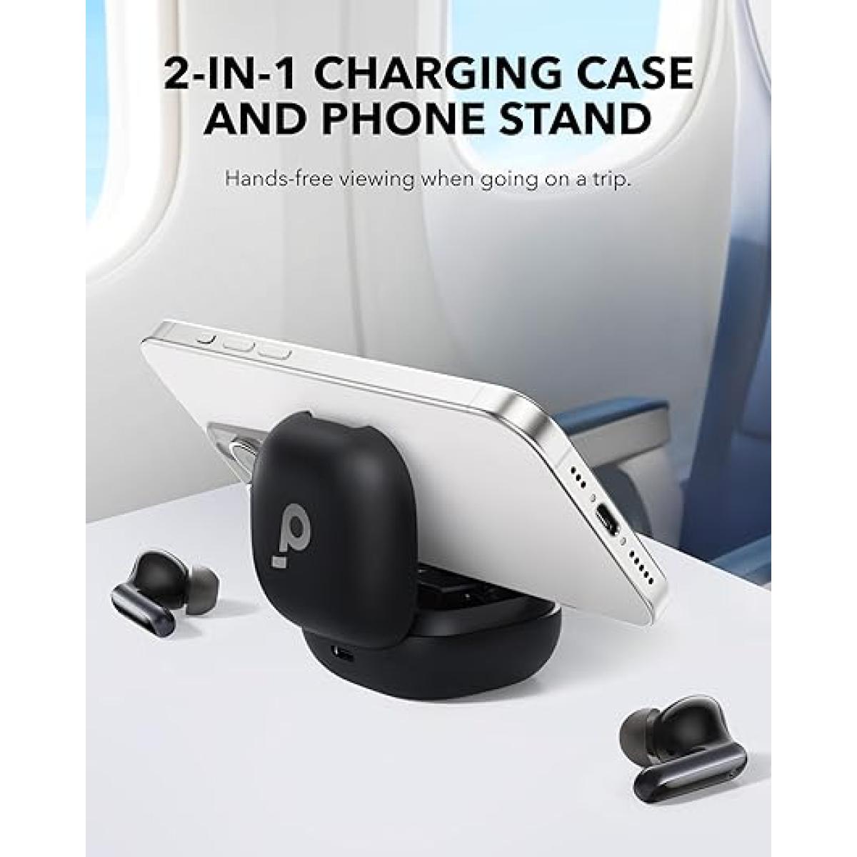 Soundcore P40i by Anker,Black, Noise Cancelling Wireless Earbuds, Adaptive Noise Cancelling to Environments, Heavy Bass, 60H Playtime, 2-in-1 Case and Phone Stand, IPX5, Wireless Charging, Bluetooth 5.3