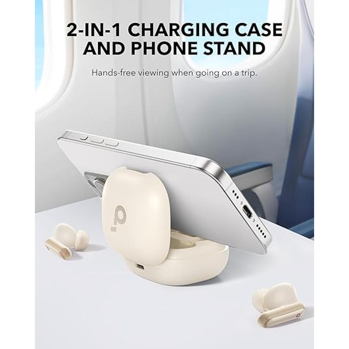 Soundcore P40i by Anker ,White, Noise Cancelling Wireless Earbuds, Adaptive Noise Cancelling to Environments, Heavy Bass, 60H Playtime, 2-in-1 Case and Phone Stand, IPX5, Wireless Charging, Bluetooth 5.3