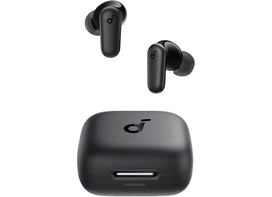 Soundcore by Anker R50i NC Wireless Bluetooth Earphones, Powerful and Smart Noise Cancelling, Powerful Bass, 45 Hours Playtime, 2-in-1 Case and Phone Stand, IP54, Bluetooth 5.4, Black