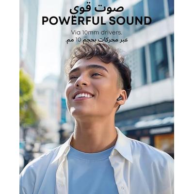 Soundcore by Anker R50i NC Wireless Bluetooth Earphones, Powerful and Smart Noise Cancelling, Powerful Bass, 45 Hours Playtime, 2-in-1 Case and Phone Stand, IP54, Bluetooth 5.4, Black