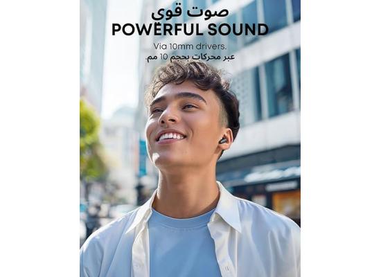 Soundcore by Anker R50i NC Wireless Bluetooth Earphones, Powerful and Smart Noise Cancelling, Powerful Bass, 45 Hours Playtime, 2-in-1 Case and Phone Stand, IP54, Bluetooth 5.4, Black