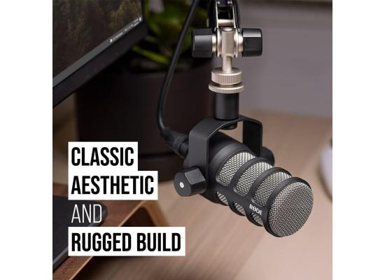 Rode PodMic XLR Cardioid Broadcastb-Quality Dynamic Unidirectional Microphone w/ Internal Pop Filter & Internal Shock Mounting - Black