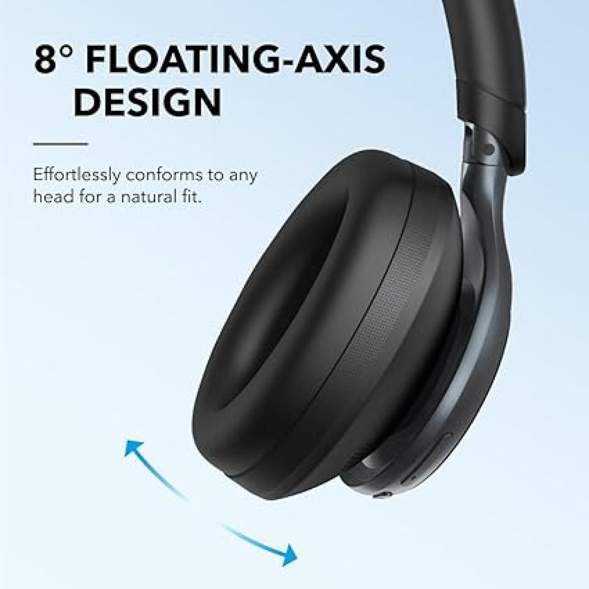 Soundcore by Anker, Space One, Active Noise Cancelling Headphones, 2X Stronger Voice Reduction, 40H ANC Playtime, App Control, LDAC Hi-Res Wireless Audio, Comfortable Fit, Clear Calls, Bluetooth 5.3