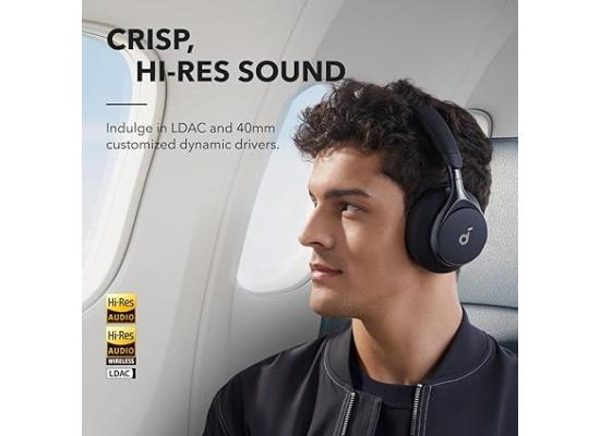 Soundcore by Anker, Space One, Active Noise Cancelling Headphones, 2X Stronger Voice Reduction, 40H ANC Playtime, App Control, LDAC Hi-Res Wireless Audio, Comfortable Fit, Clear Calls, Bluetooth 5.3
