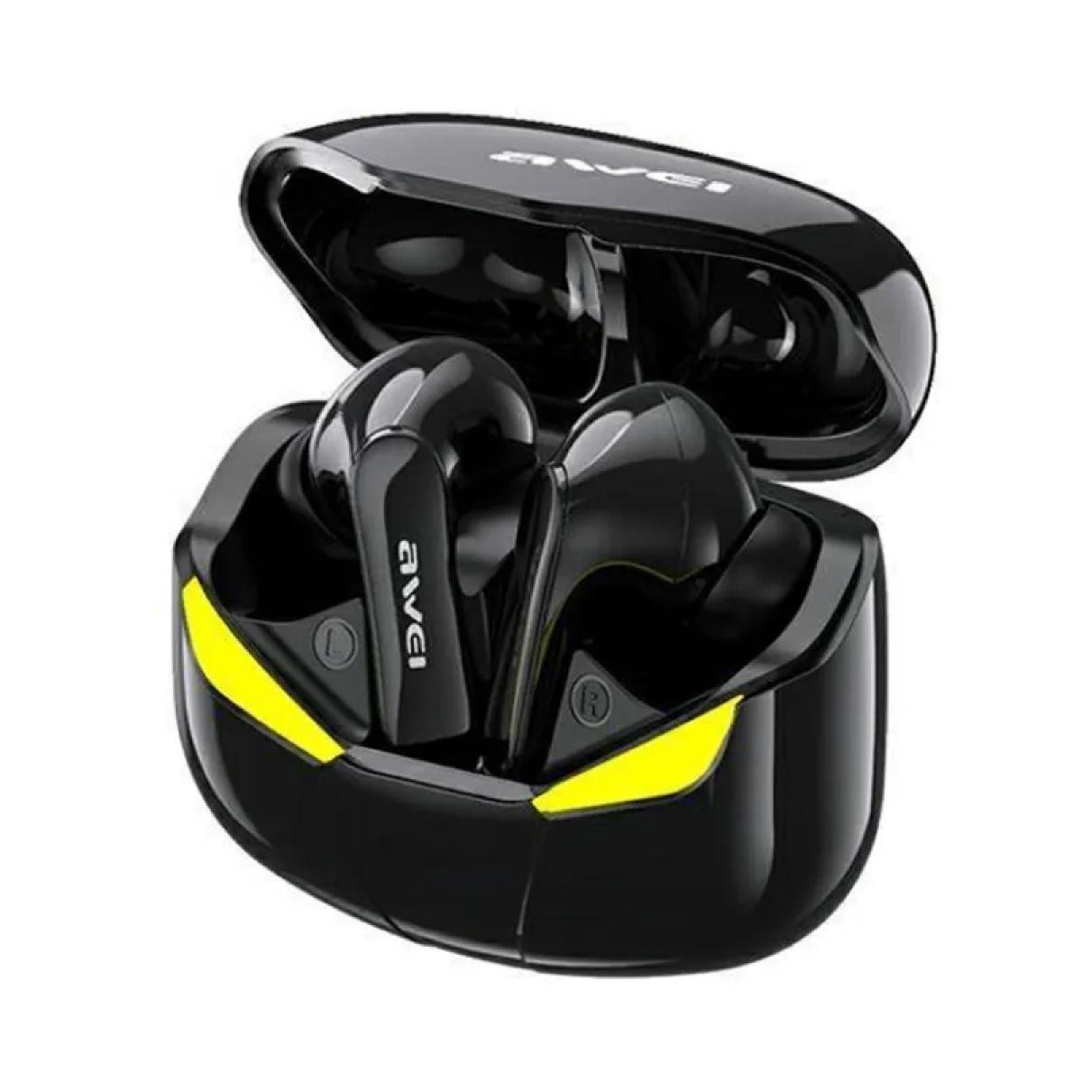 AWEI T35 Gaming Earbuds with Microphone, Wireless Bluetooth High Sensitivity Headphones with Game/Music Mode Breath Lights and 45 ms Ultra Low Latency