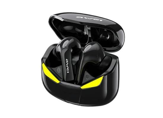 AWEI T35 Gaming Earbuds with Microphone, Wireless Bluetooth High Sensitivity Headphones with Game/Music Mode Breath Lights and 45 ms Ultra Low Latency
