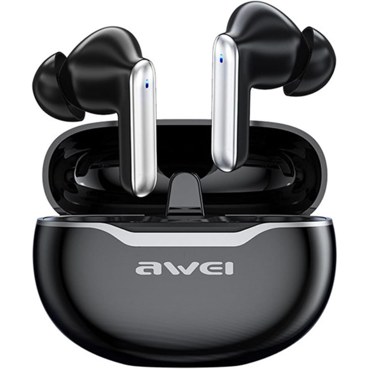 AWEI T50 4 Mic ENC Earphones Bluetooth True Wireless Earbuds BT5.3 HIFI Headphone Touch Control Low Latency Mode ENC Earbud