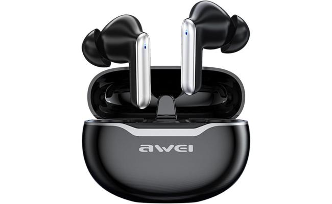 AWEI T50 4 Mic ENC Earphones Bluetooth True Wireless Earbuds BT5.3 HIFI Headphone Touch Control Low Latency Mode ENC Earbud