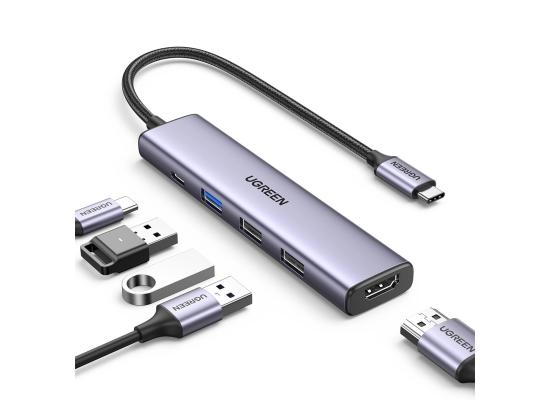 UGREEN CM478 USB-C to HDMI HUB Adapter, USB-A 3.0, 2x USB-A 2.0, PD