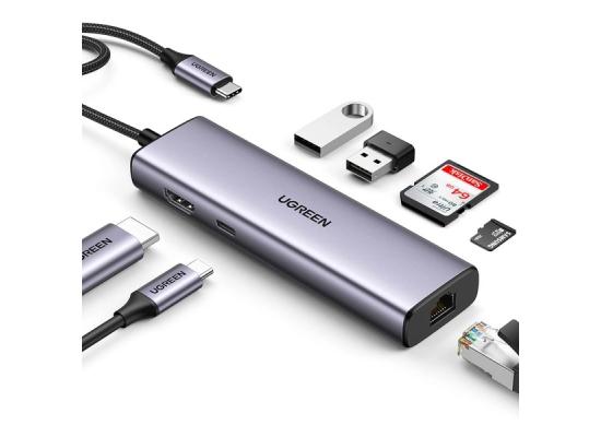 UGREEN 7-in-1 4K HDMI USB C Hub 7-in-1 Multiport Adapter, 4K@60Hz HDMI to USB C, 100W PD, SD/TF Card Reader, 2 USB 3.0 Ports, MacBook Docking Station Compatible with Mac M1, M2, iPad, Steam Deck