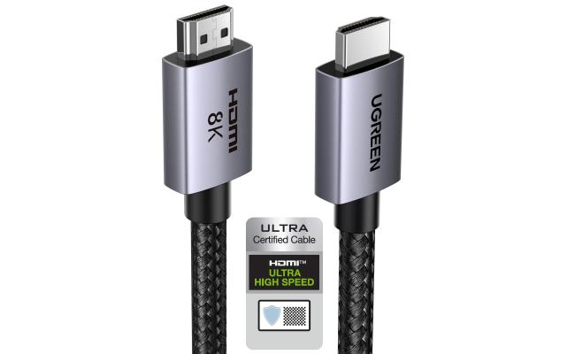 UGREEN 8K Mini HDMI To Hdmi Cable 2.1 2M, Ultra High Speed Braided HDMI Cord 10K 8K@60Hz 4K@240Hz, HDR10 HDCP 2.2&2.3