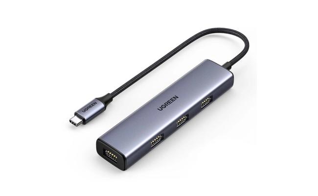Ugreen HUB USB Type C splitter - 4x USB 3.2 Gen 1 silver (CM473 20841)
