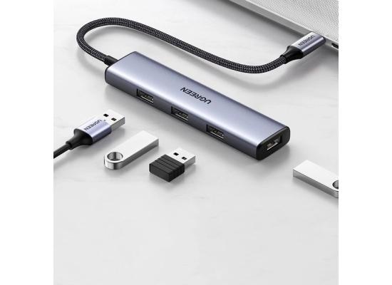 Ugreen HUB USB Type C splitter - 4x USB 3.2 Gen 1 silver (CM473 20841)