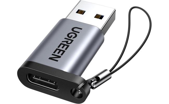 UGREEN 10Gbps USB C Female to USB Male Adapter Type C to USB A Charger Cable Converter Compatible with Apple Watch iPhone 15 14 13 AirPods 3 MacBook Samsung Galaxy Google Pixel etc Gray