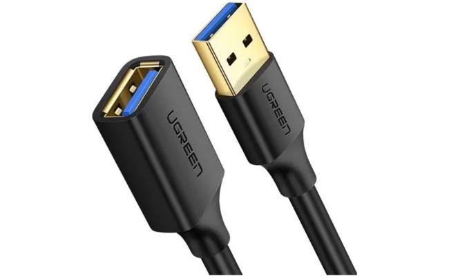 UGREEN US129-10373B 2M USB 3.0 Extension Male Cable for Playstation, USB Flash Drive, Card Reader, Hard Drive, Keyboard, Printer, Scanner, Camera - Black